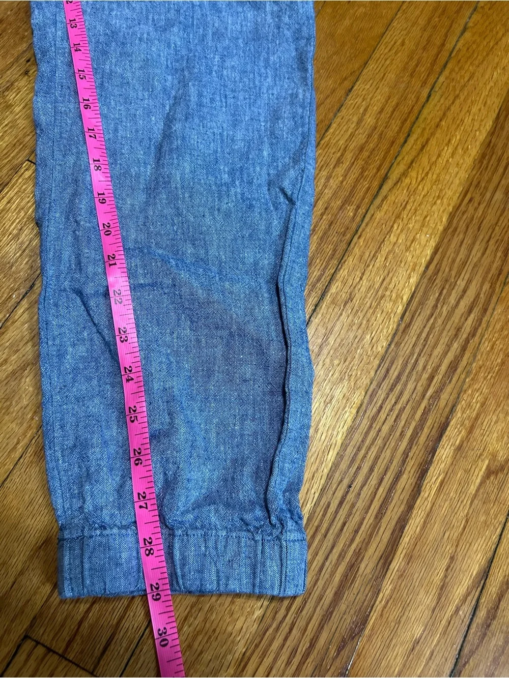 GAP Men’s  Chambray Like Linen Cotton Blend Blue Joggers Medium